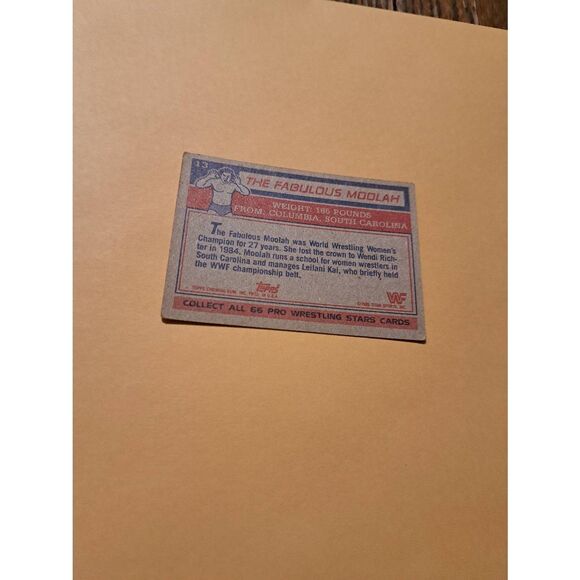 Vintage 1985 Topps WWF Trading Card #13 The Fabulous Moolah Raw Ungraded - Picture 3 of 3